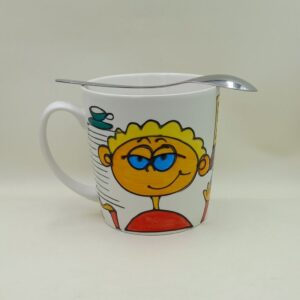 Ręcznie malowany, duży kubek 480 ml "Kubek Pracusia"