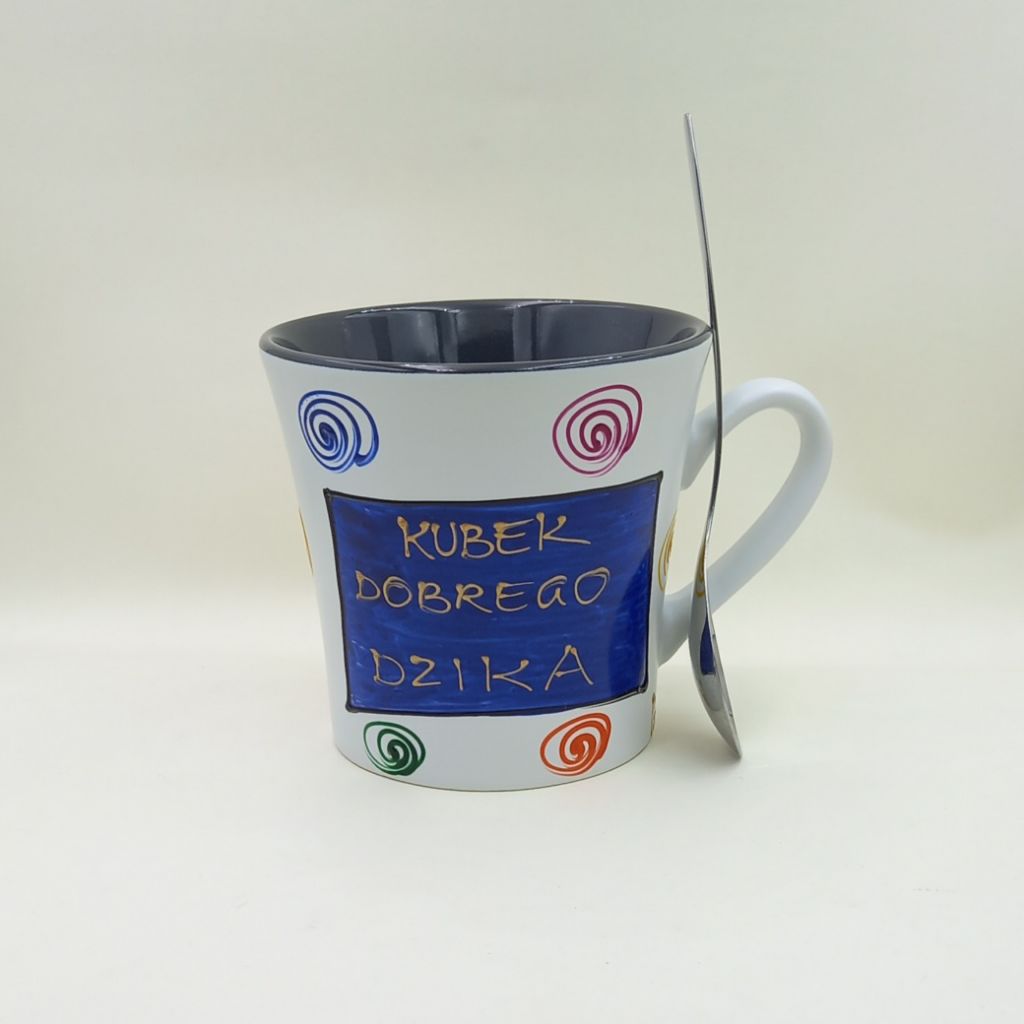 Ręcznie malowany kubek 400 ml "Kubek Dzika" - obrazek 2