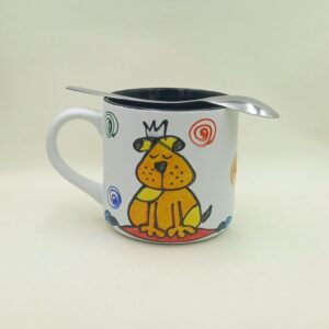 Ręcznie malowany kubek 400 ml "Pracuję, by mój Pies..."