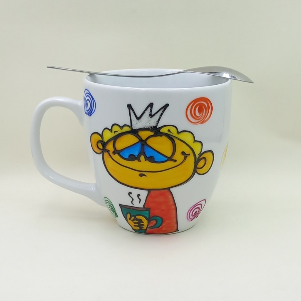 Ręcznie malowany, duży kubek 450 ml "A teraz Księciunio..."