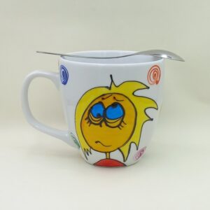 Ręcznie malowany, duży kubek 450 ml "...piękniejsza..."