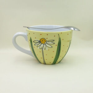 Ręcznie malowany, duży kubek 500 ml "Rumianki"