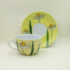 Ręcznie malowana filiżanka 200 ml "Rumianki"