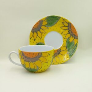 Ręcznie malowana filiżanka 200 ml "Słoneczniki"