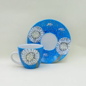 Ręcznie malowana filiżanka espresso 100 ml "Dmuchawce"