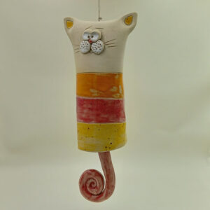 Ręcznie robiony dzwonek ceramiczny "Kot Czerwony"