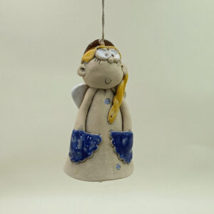 Ręcznie robiony dzwonek ceramiczny "Aniołek Dziewczynka IV"