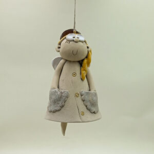 Ręcznie robiony dzwonek ceramiczny "Aniołek Dziewczynka III"