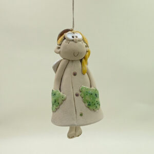 Ręcznie robiony dzwonek ceramiczny "Aniołek Dziewczynka II"