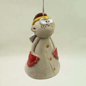 Ręcznie robiony dzwonek ceramiczny "Aniołek Chłopiec II"