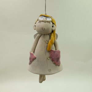 Ręcznie robiony dzwonek ceramiczny "Aniołek Dziewczynka I"