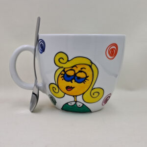 Wielki, ręcznie malowany kubek 1 litr "Nie jestem stara..."