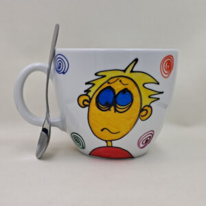 Wielki, ręcznie malowany kubek 1 litr "...przystojniejszy..."