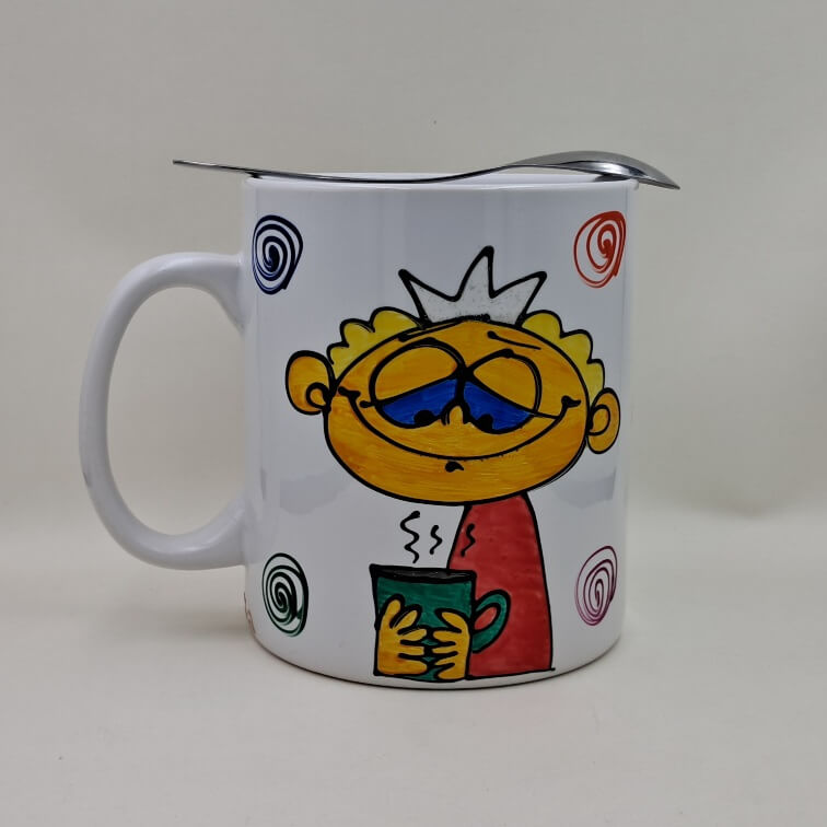 Ręcznie malowany, wielki kubek 900 ml "A teraz Księciunio..."