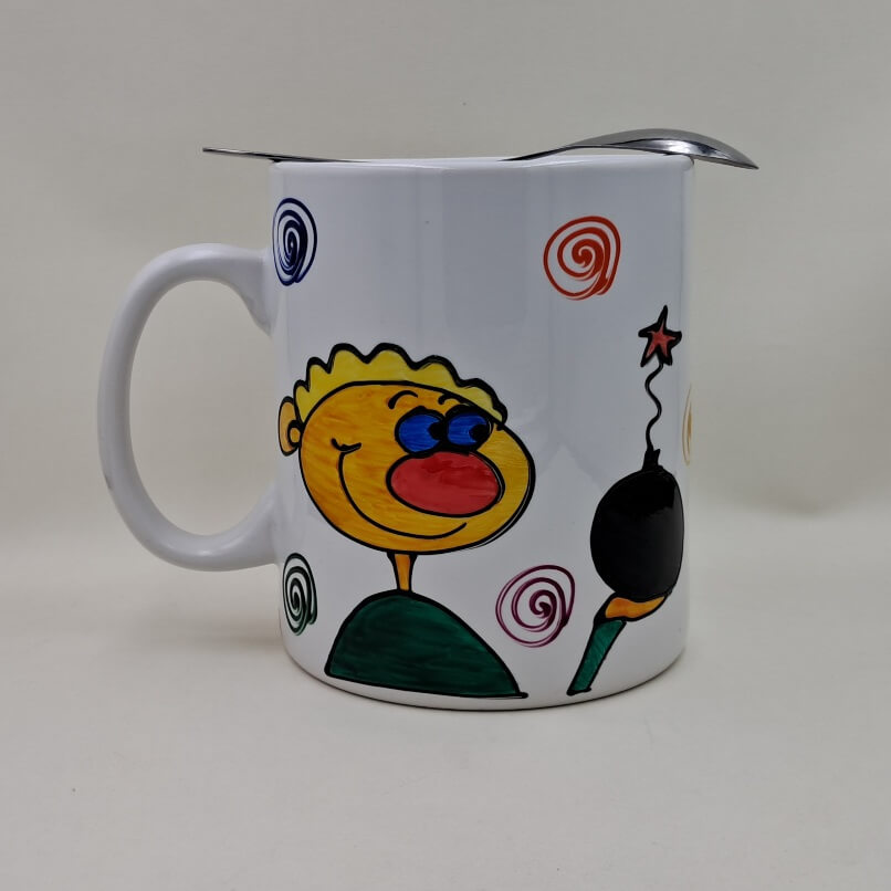 Ręcznie malowany, wielki kubek 900 ml "... Bombowego Faceta"