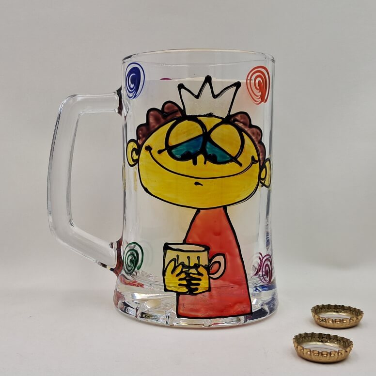 Ręcznie malowany kufel szklany 600 ml "A teraz Księciunio..."