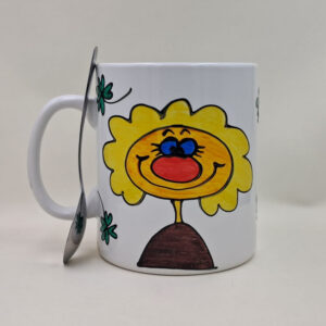 Ręcznie malowany, wielki kubek 900 ml "Kubek Szczęściary"