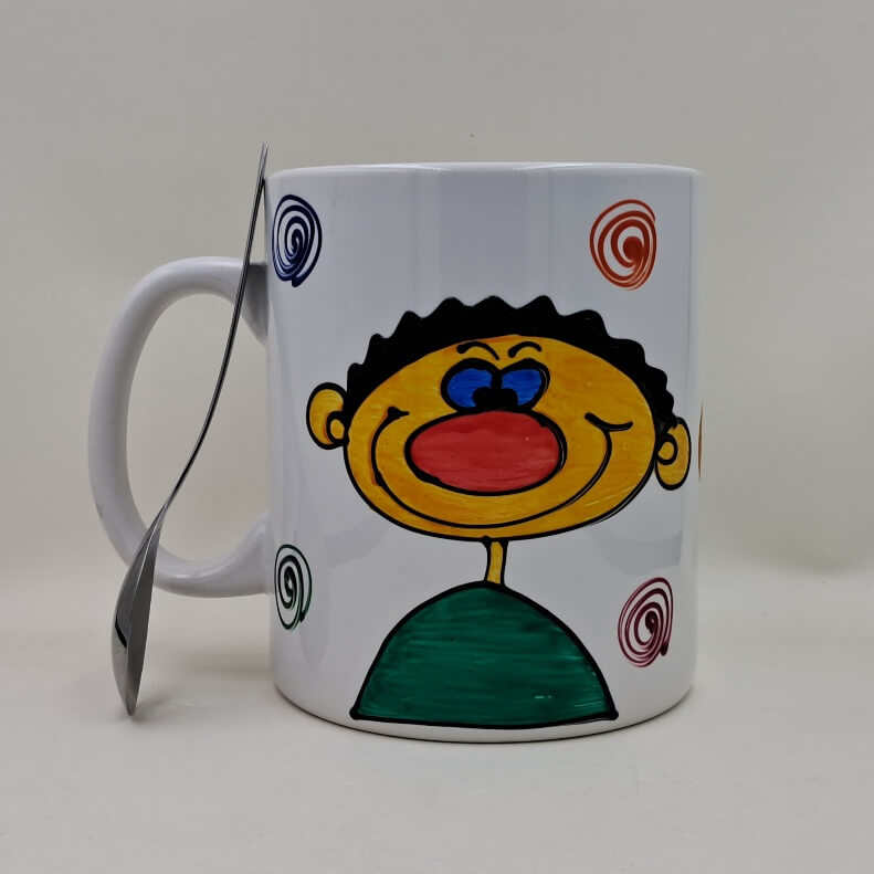 Ręcznie malowany, wielki kubek 900 ml "...konkretnego faceta"