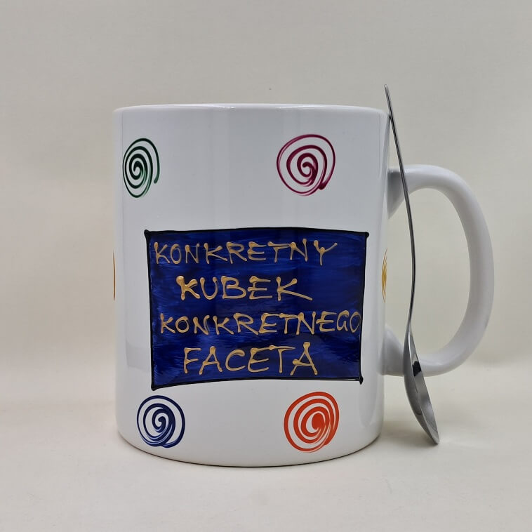 Ręcznie malowany, wielki kubek 900 ml "...konkretnego faceta" - obrazek 2