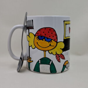 Ręcznie malowany, wielki kubek 900 ml "... Kobiety Pracującej"