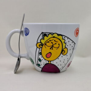 Wielki, ręcznie malowany kubek 1 litr "Nie jestem śpiochem..."