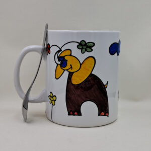 Ręcznie malowany, wielki kubek 900 ml "Kubek na szczęście"