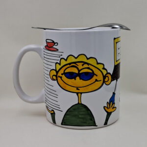 Ręcznie malowany, wielki kubek 900 ml "Kubek Pracusia"