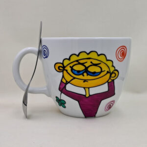 Wielki, ręcznie malowany kubek 1 litr "Nie jestem leniwy..."