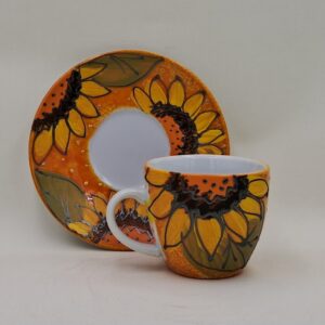 Ręcznie malowana filiżanka espresso 100 ml "Słoneczniki"