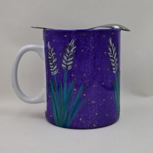 Ręcznie malowany, wielki kubek 900 ml "Lawenda"