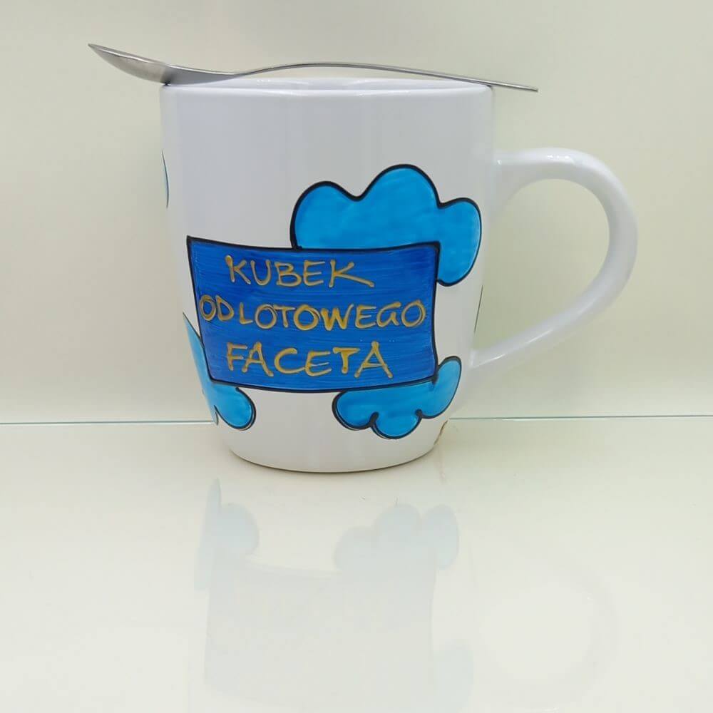 Duży, ręcznie malowany, kubek 700 ml "...Odlotowego Faceta" - obrazek 2