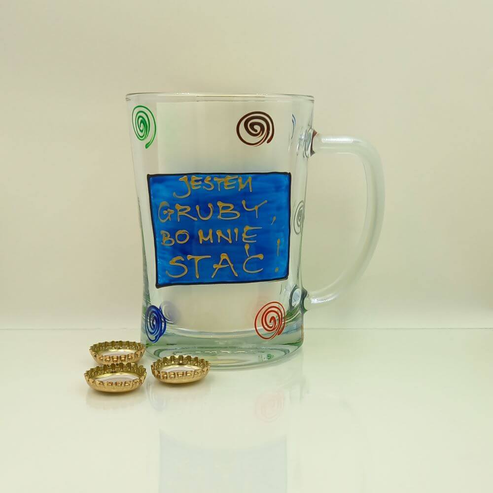rekodzielo-kufel-szklany-600-ml-jestem-gruby 1