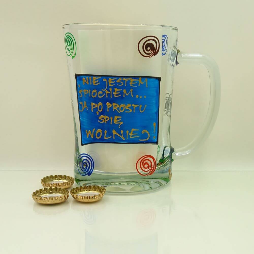 rekodzielo-kufel-szklany-600-ml-nie-jestem-spiochem 1