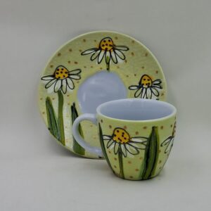 Ręcznie malowana filiżanka espresso 100 ml "Rumianki"