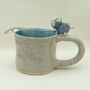 Ręcznie robiony kubek ceramiczny "Kotek szary"