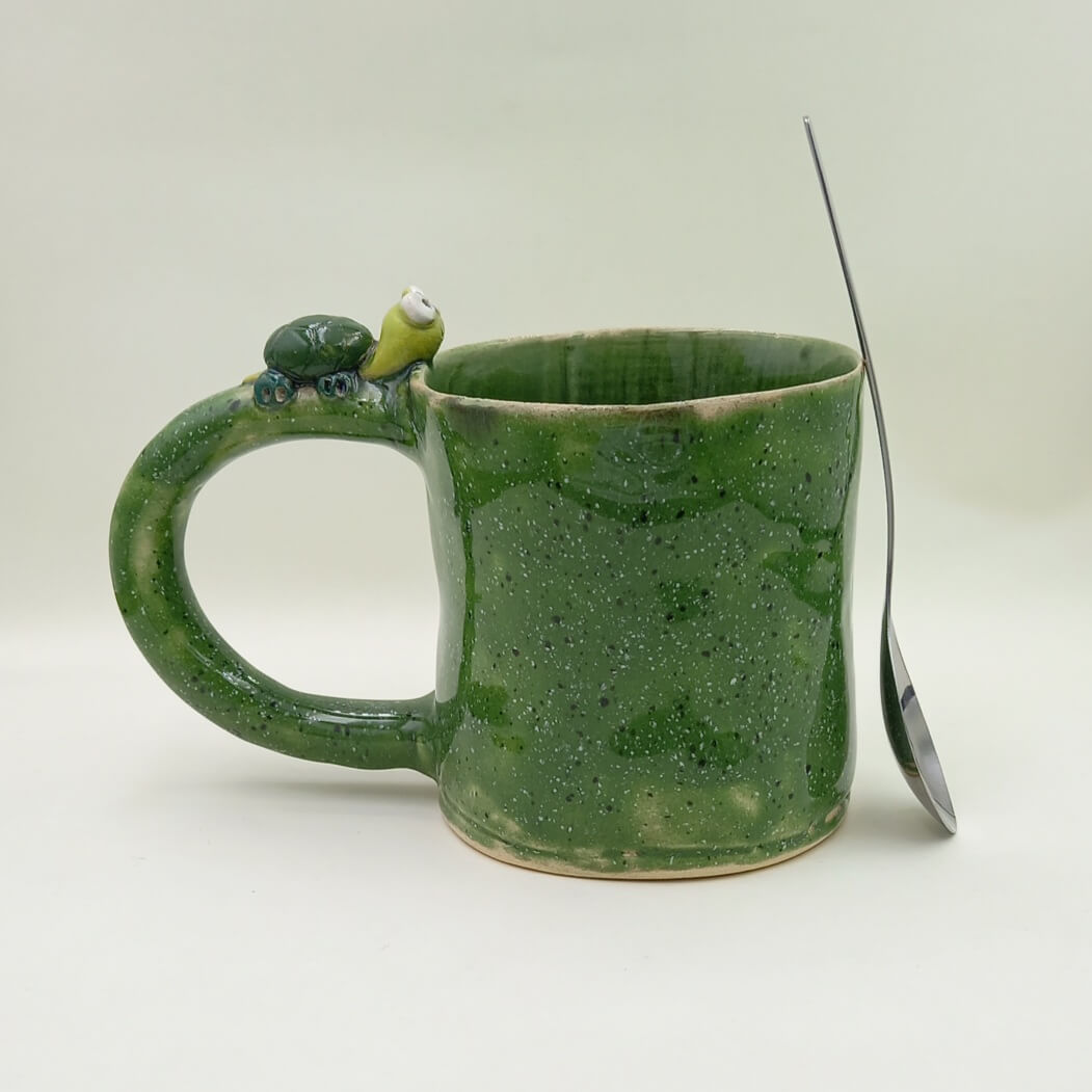 Ręcznie robiony kubek ceramiczny "Żółwik" - obrazek 3