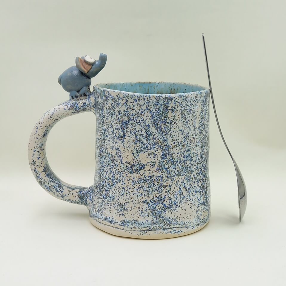 Ręcznie robiony kubek ceramiczny "Słonik"