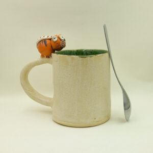 Ręcznie robiony kubek ceramiczny "Kotek Rudy"