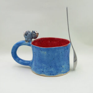 Ręcznie robiony kubek ceramiczny "Kotek Szary I"