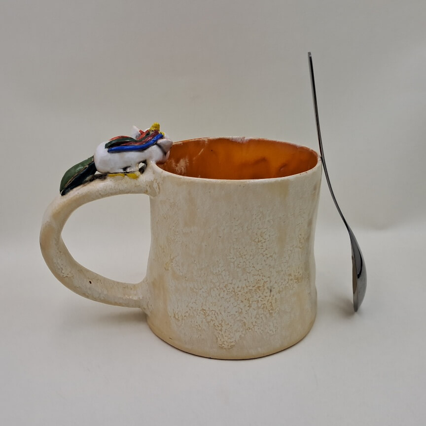 Ręcznie robiony kubek ceramiczny "Jednorożec" - obrazek 2