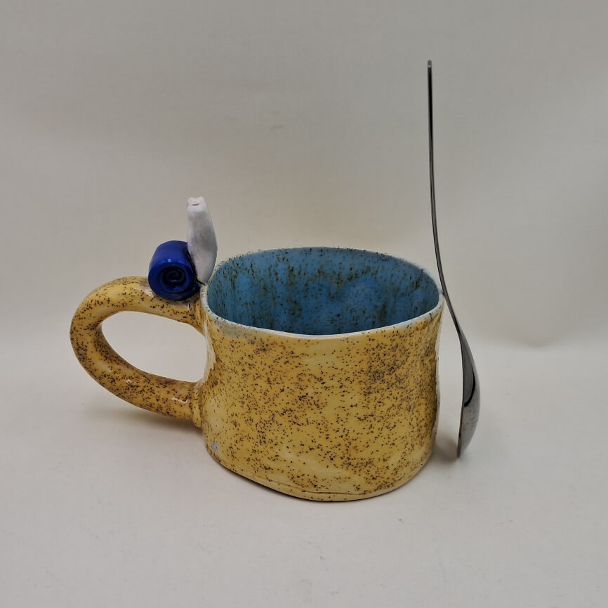 Ręcznie robiony kubek ceramiczny "Ślimaczek" - obrazek 2