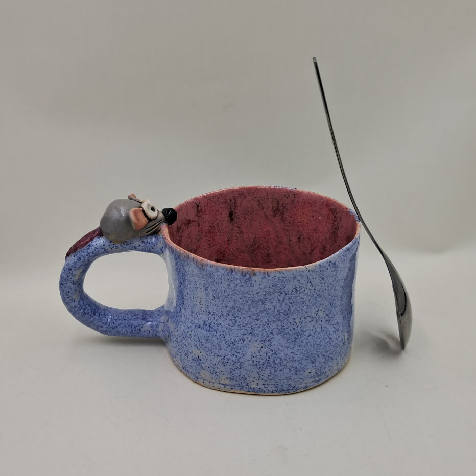 Ręcznie robiony kubek ceramiczny "Myszka" - obrazek 2