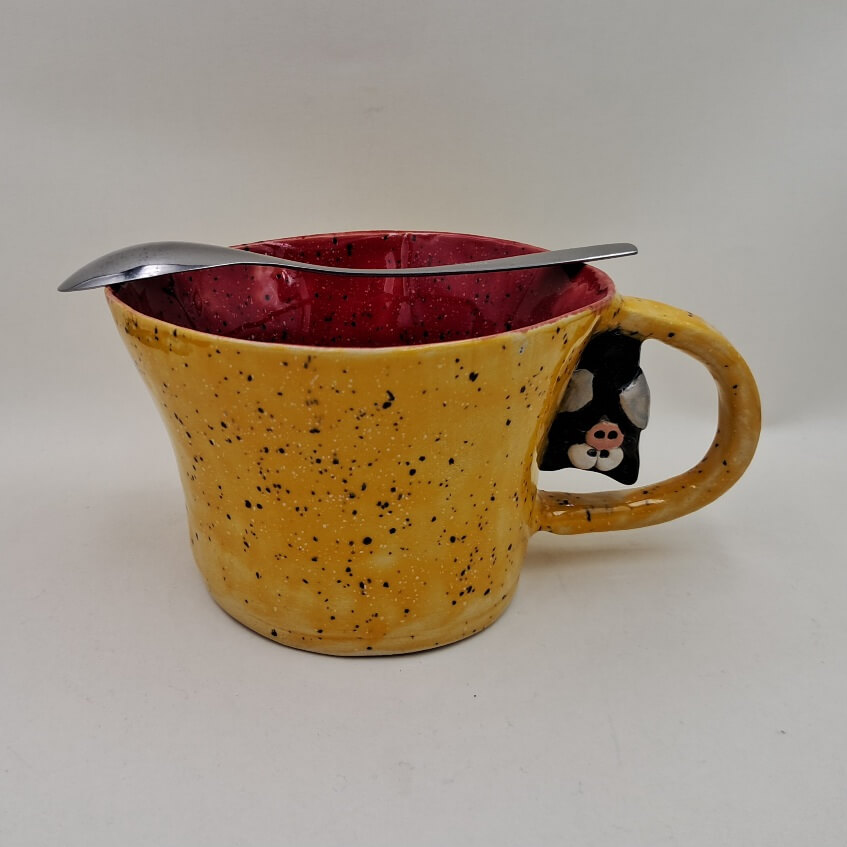 Ręcznie robiony kubek ceramiczny "Nietoperz"