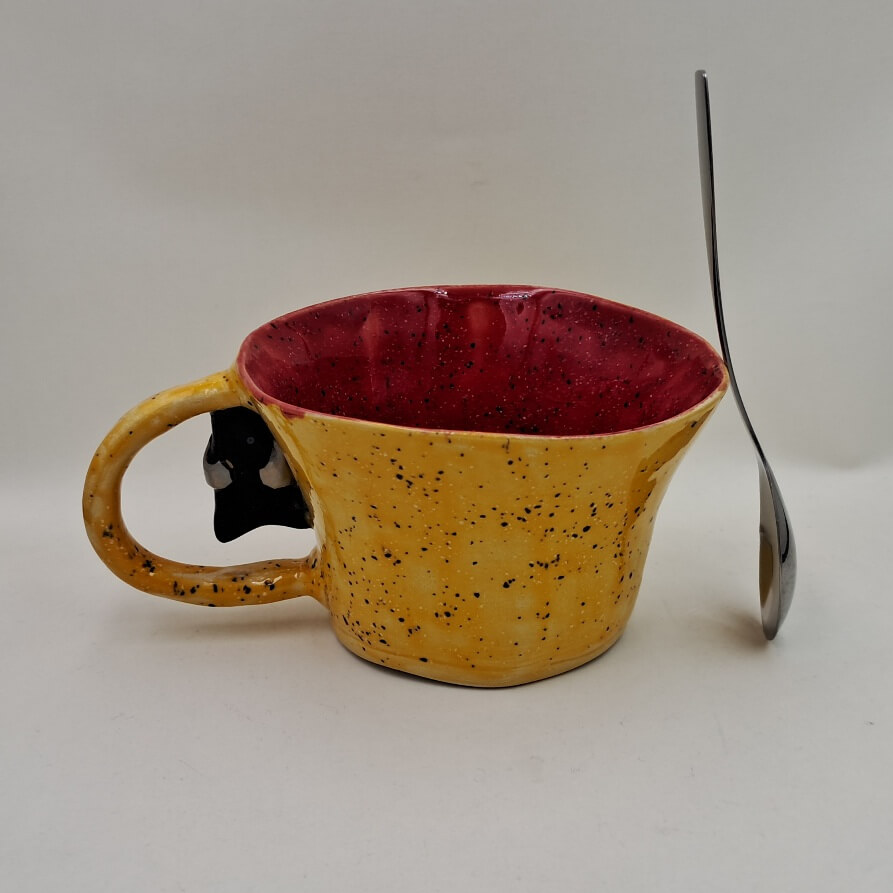 Ręcznie robiony kubek ceramiczny "Nietoperz" - obrazek 2