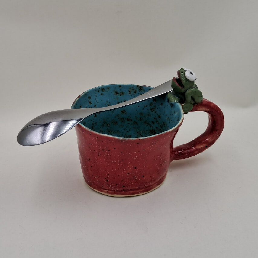 Ręcznie robiony kubek ceramiczny "Żabka"