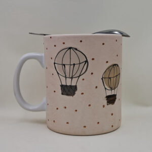 Ręcznie malowany, wielki kubek 900 ml "Balony"