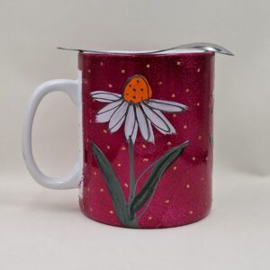 Ręcznie malowany, wielki kubek 900 ml "Jeżówki"